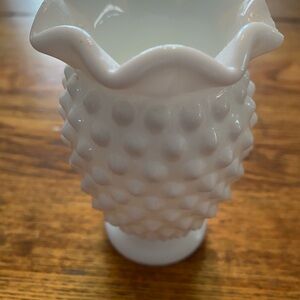 Elegant White, Milk Glass, Hobnail, Mini Vase
